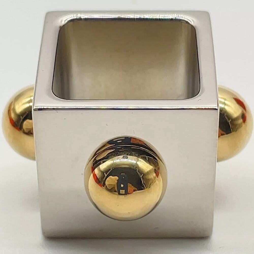 Hermes Chaine d'Ancre Scarf Ring Silver x Gold W/Box - Picture 5 of 9